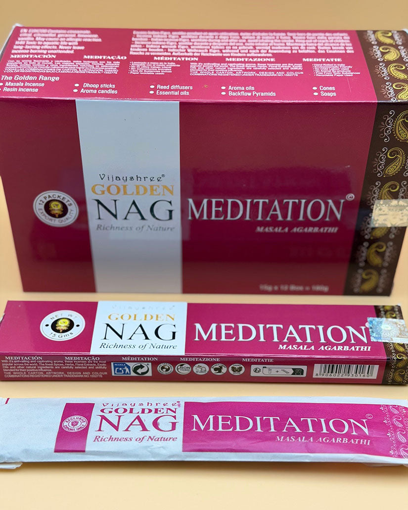 Golden Nag Räucherstäbchen "Meditation" 15g (Indien)