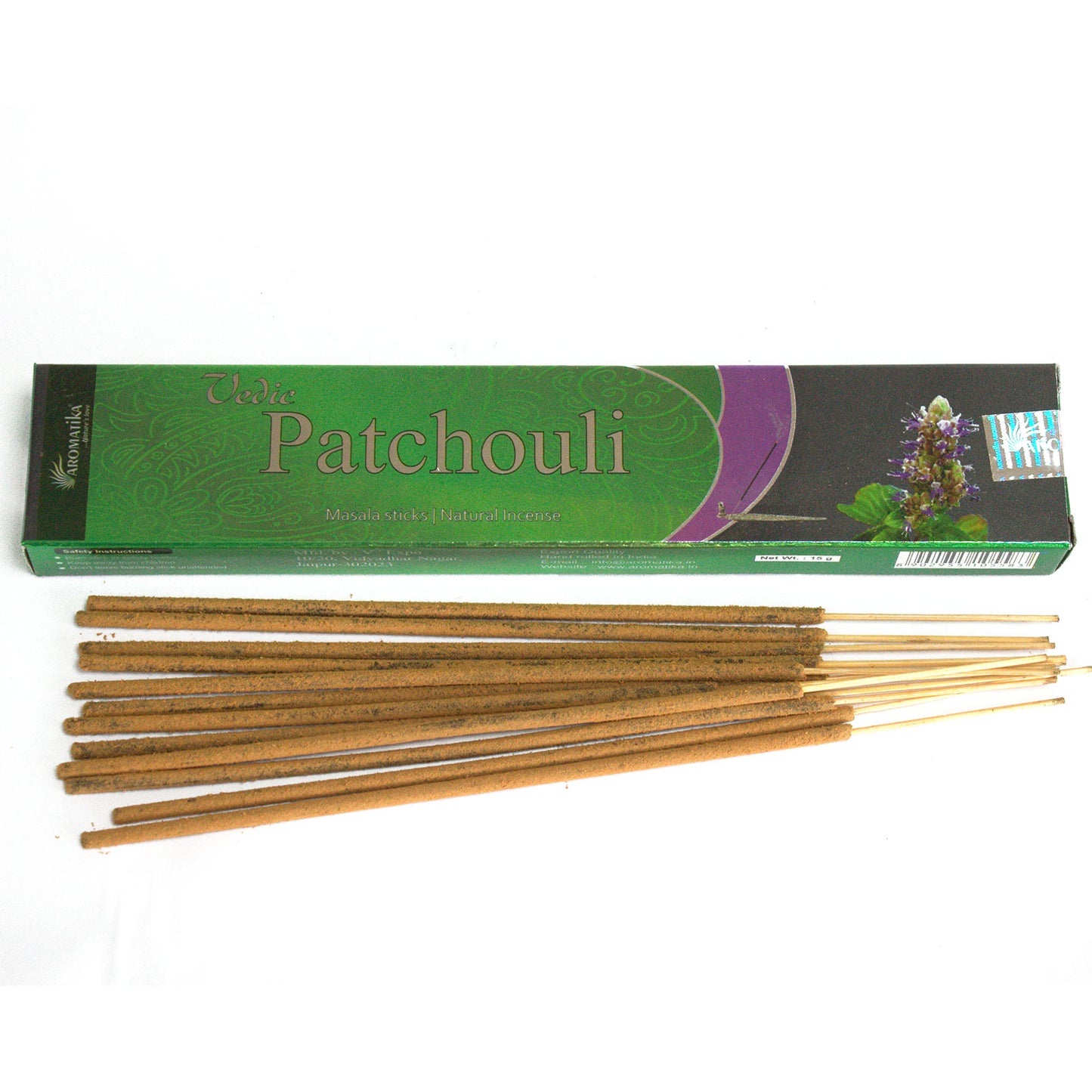 Vedische Räucherstäbchen "Patchouli" 15g (Indien)