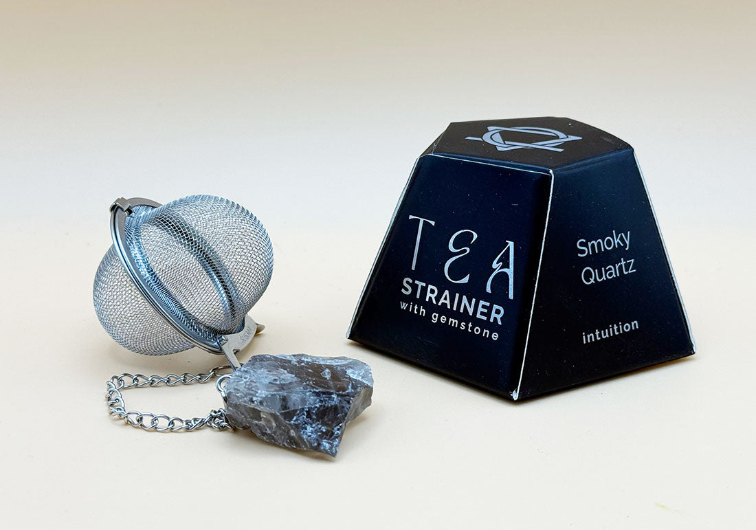 Crystal Gemstone Tee-Sieb mit Roh-Rauchquarz