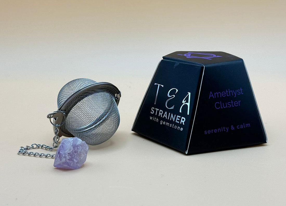 Crystal Gemstone Tee-Sieb mit Roh-Amethyst