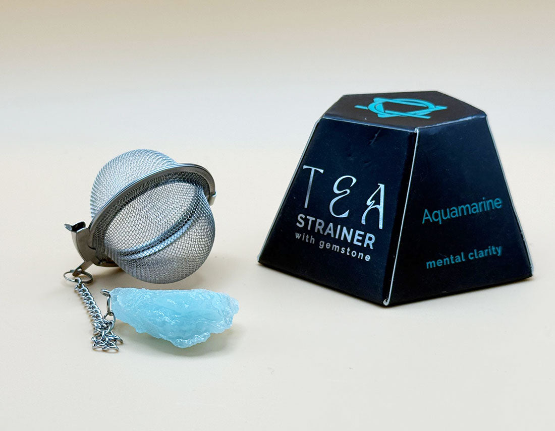Crystal Gemstone Tee-Sieb mit Roh-Aquamarin