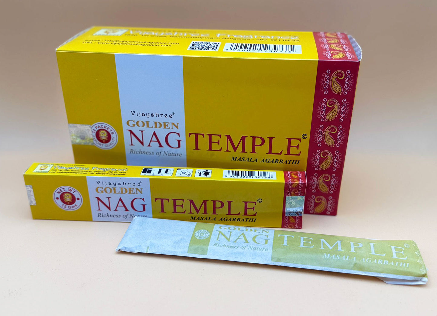 Golden Nag Räucherstäbchen "Temple" 15g (Indien)