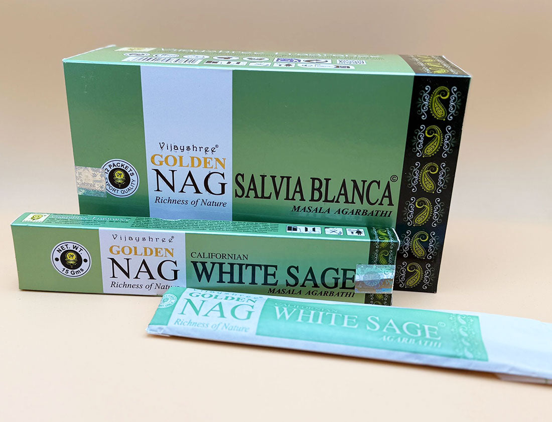 Golden Nag Räucherstäbchen "White Sage" 15g (Indien)