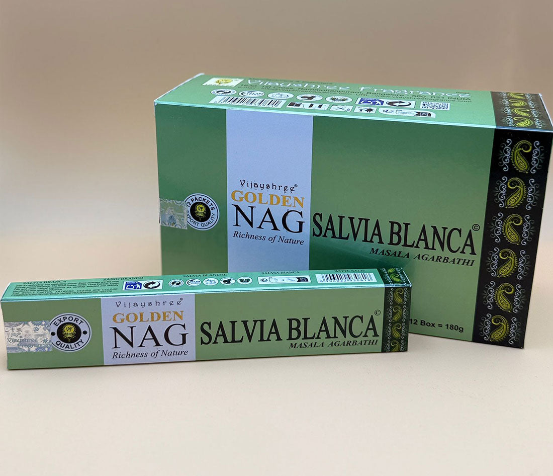 Golden Nag Räucherstäbchen "White Sage" 15g (Indien)