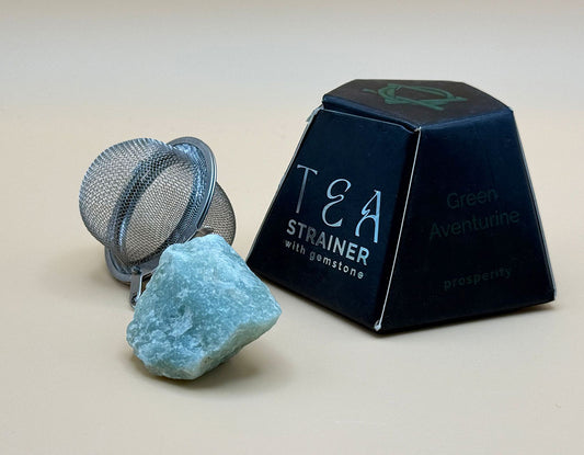 Crystal Gemstone Tee-Sieb mit Roh-Grünem Aventurin