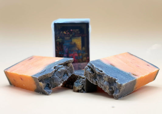 Handgemachte Olivenölseife "Orange & Zimt" 90g Barren