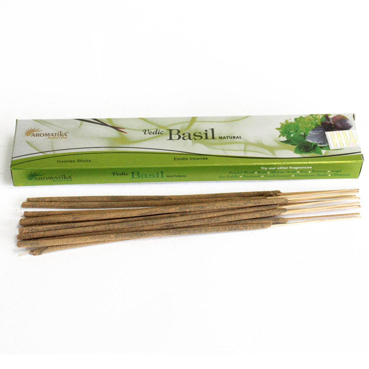Vedische Räucherstäbchen "Basil natural" 15g (Indien)